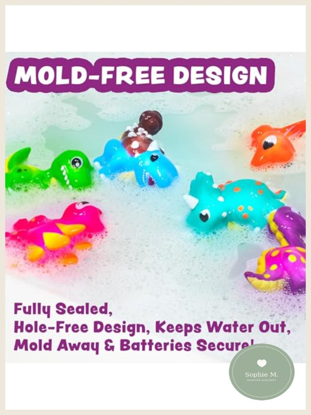 Dinosaur Light Up Bath Toys 6 Pack Water-Activated Sensory Toddler - Picture 6 of 6